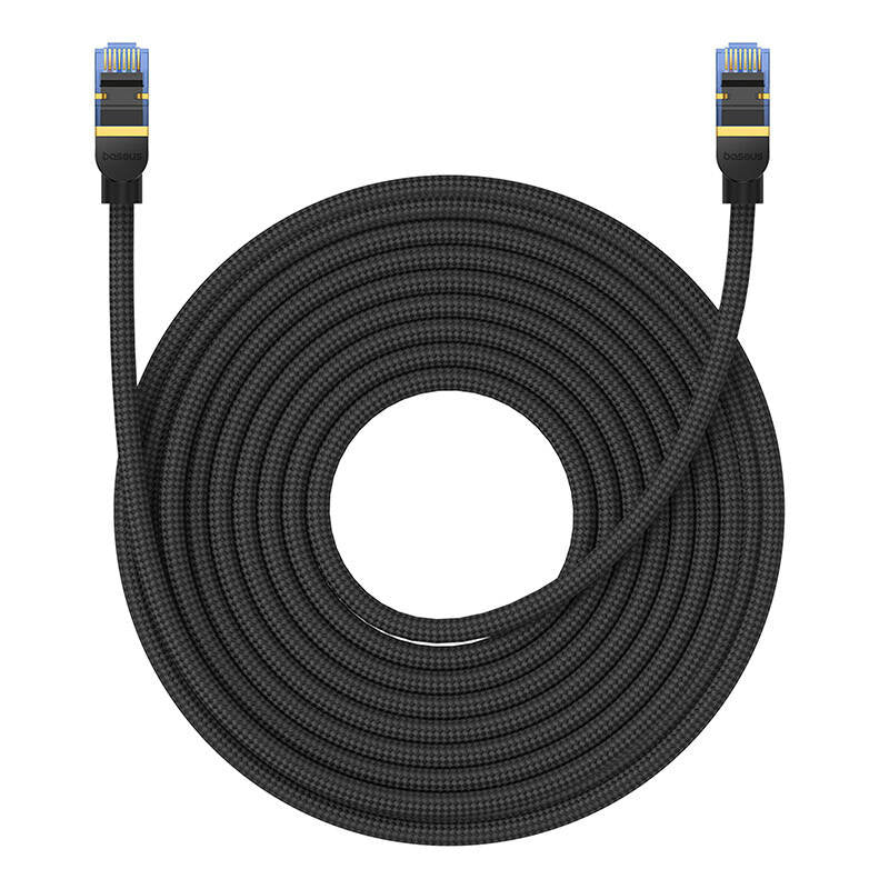 Braided network cable cat.7 Baseus Ethernet RJ45, 10Gbps, 15m (black) - Product Image 3