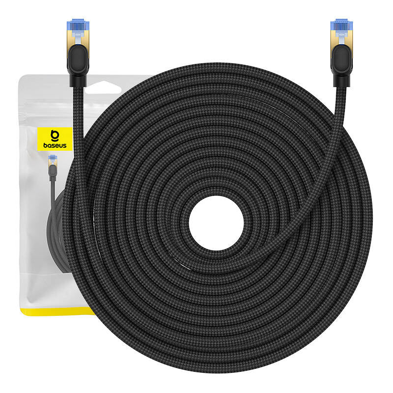 Braided network cable cat.7 Baseus Ethernet RJ45, 10Gbps, 25m (black) - Product Image 1