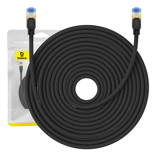 Braided network cable cat.7 Baseus Ethernet RJ45, 10Gbps, 25m (black) - Product Image 1