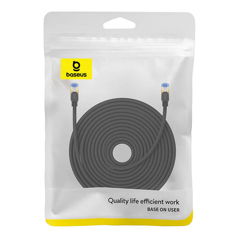 Braided network cable cat.7 Baseus Ethernet RJ45, 10Gbps, 25m (black) - Product Image 8