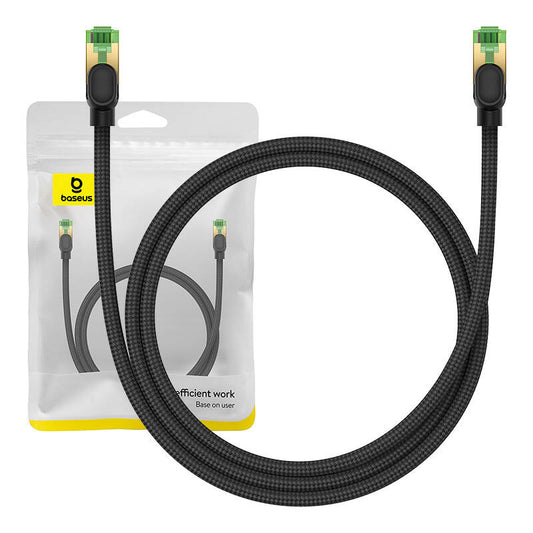 Braided network cable cat.8 Baseus Ethernet RJ45, 40Gbps, 1m (black) - Product Image 1
