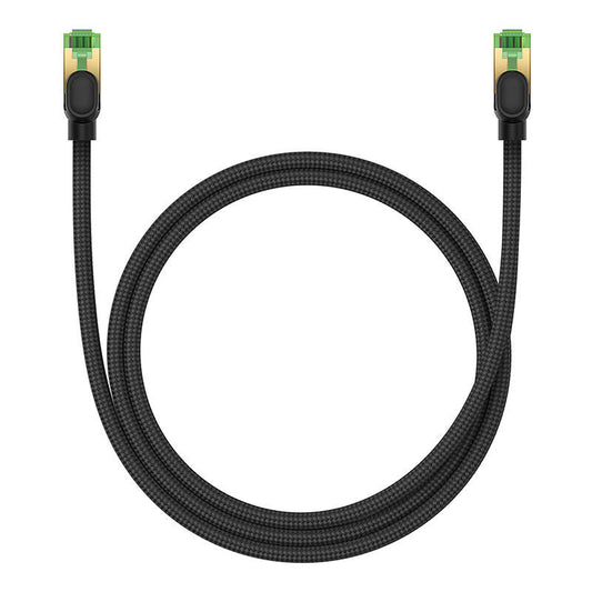 Braided network cable cat.8 Baseus Ethernet RJ45, 40Gbps, 1m (black) - Product Image 2