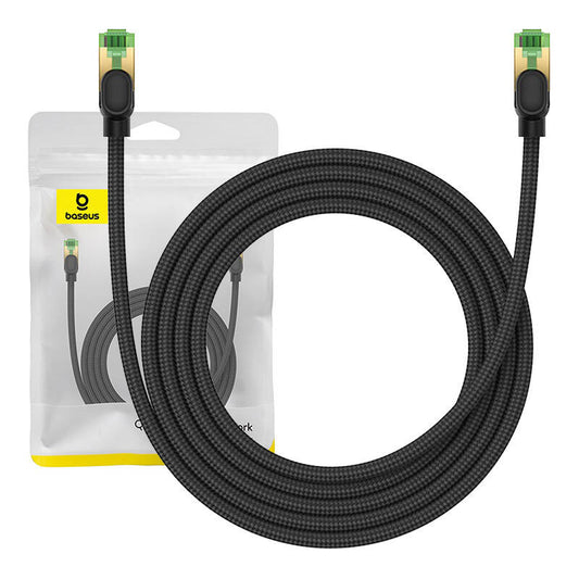 Braided network cable cat.8 Baseus Ethernet RJ45, 40Gbps, 2m (black) - Product Image 1
