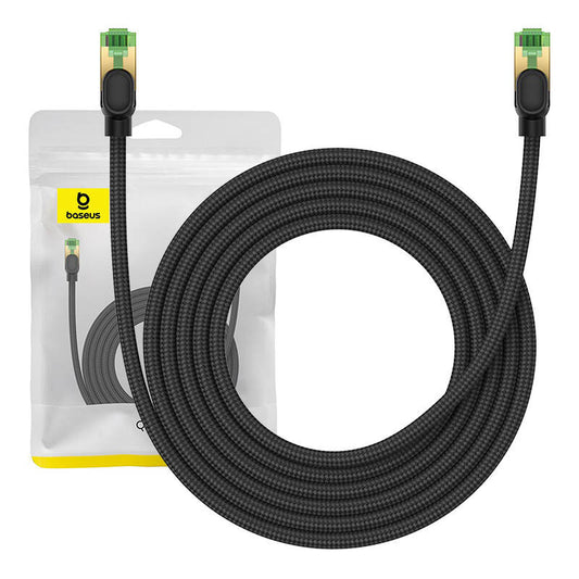 Braided network cable cat.8 Baseus Ethernet RJ45, 40Gbps, 3m (black) - Product Image 1