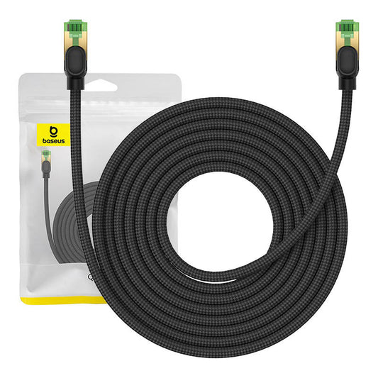 Braided network cable cat.8 Baseus Ethernet RJ45, 40Gbps, 8m (black) - Product Image 1