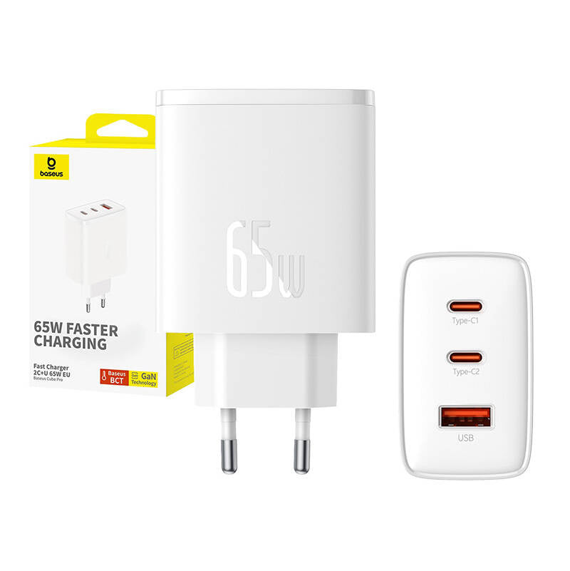 Wall charger Baseus OS-Cube Pro 2xUSB-C + USB, 65W (white) - Product Image 7