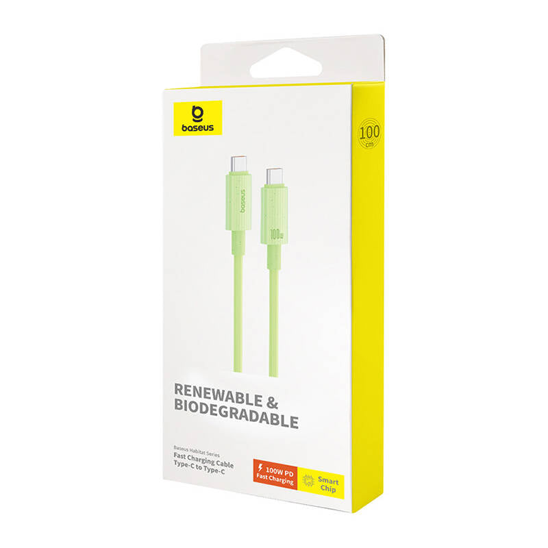 Fast Charging cable Baseus USB-C to USB-C Habitat Series 1m 100W (green) - Product Image 8