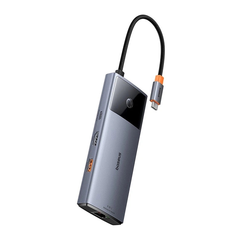 Hub 6in1 Baseus Metal Gleam 2 Series, USB-C to 2xUSB 3.0 +USB-C + HDMI + USB-C PD + Ethernet RJ45 - Product Image 4