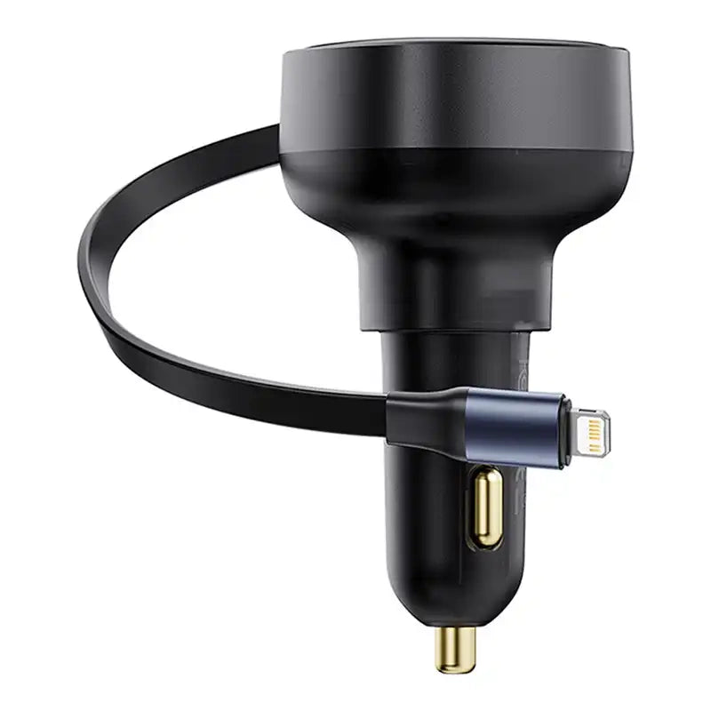 Car Charger Baseus Enjoyment Pro with lightning cable + USB-C , 55W (black) - Product Image 6