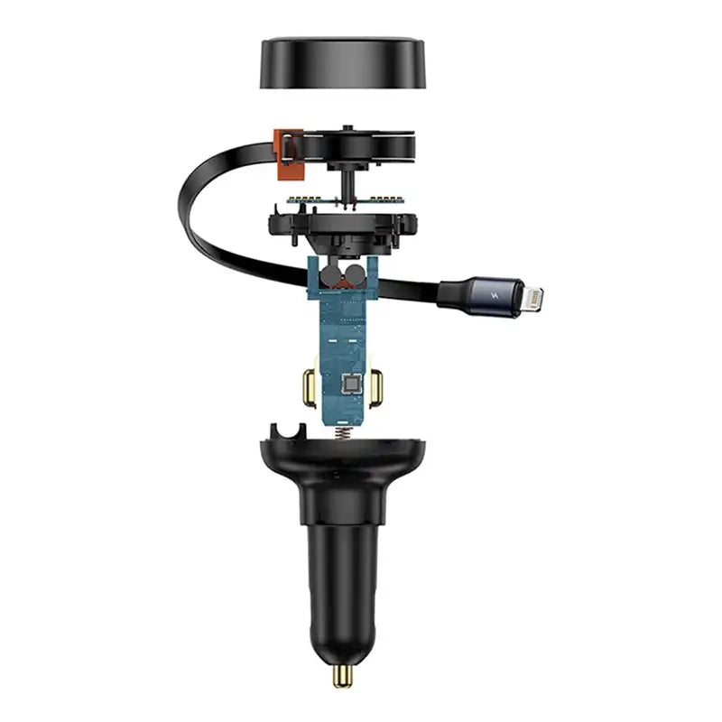 Car Charger Baseus Enjoyment Pro with lightning cable + USB-C , 55W (black) - Product Image 5