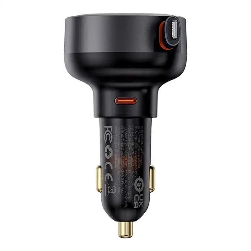 Car Charger Baseus Enjoyment Pro with lightning cable + USB-C , 55W (black) - Product Image 4