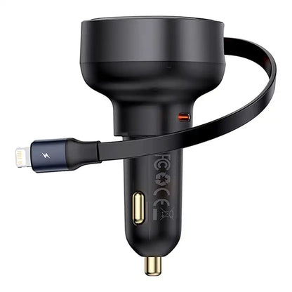 Car Charger Baseus Enjoyment Pro with lightning cable + USB-C , 55W (black) - Product Image 2