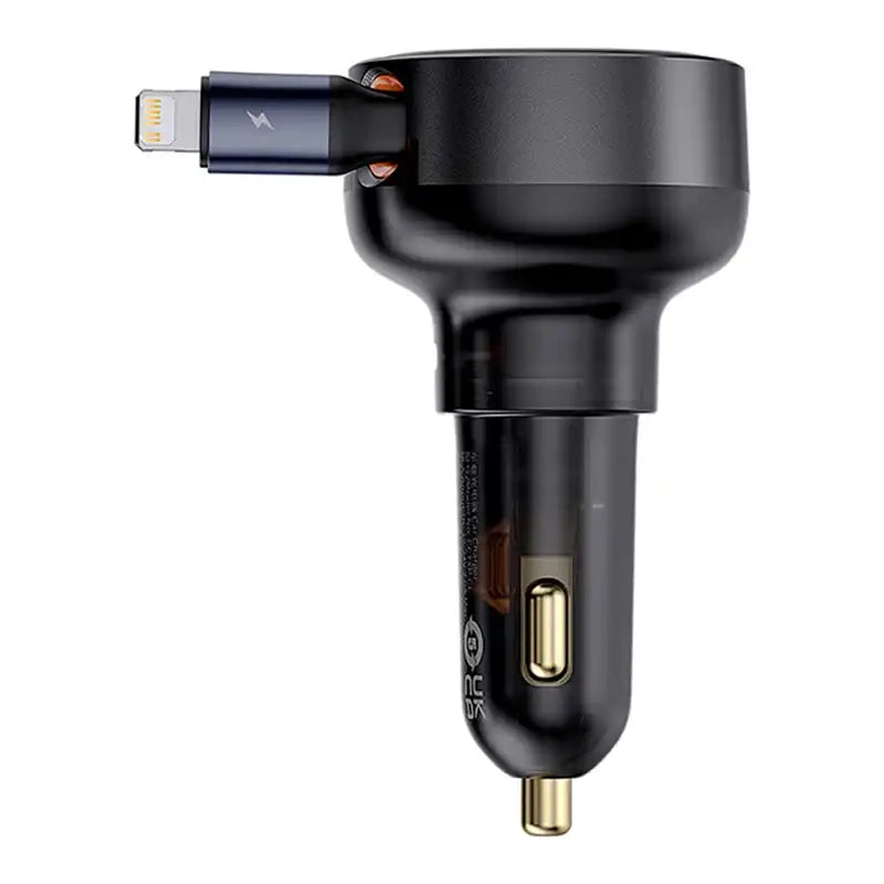 Car Charger Baseus Enjoyment Pro with lightning cable + USB-C , 55W (black) - Product Image 7
