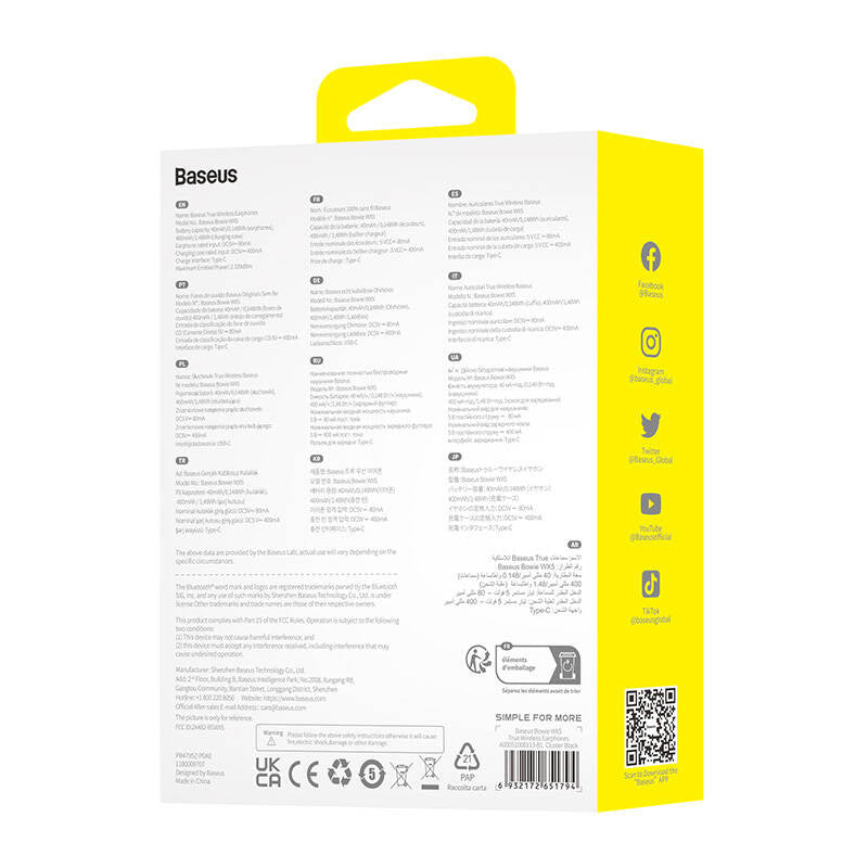 Earphones TWS Baseus Bowie WX5 (black) - Product Image 8