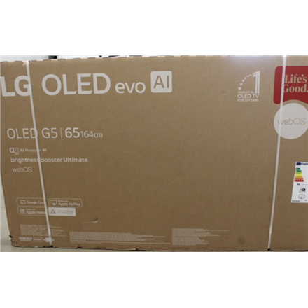 SALE OUT. LG OLED65G51LW 65" (165 cm) Premium OLED TV | LG OLED65G51LW | 65 | Smart TV | webOS 25 | UHD | DAMAGED PACKAG