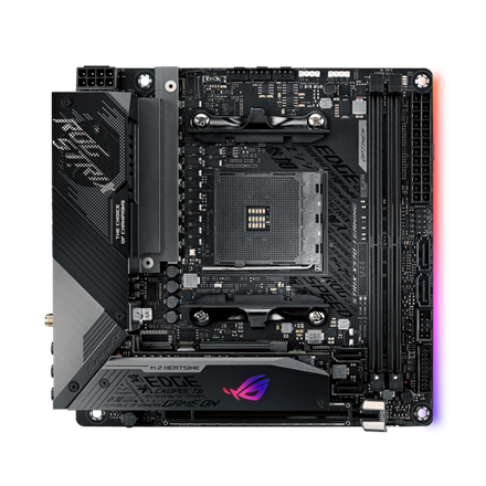 Asus ROG STRIX X570-I GAMING | Processor family AMD | Processor socket AM4 | DDR4 | Supported hard disk drive interfaces