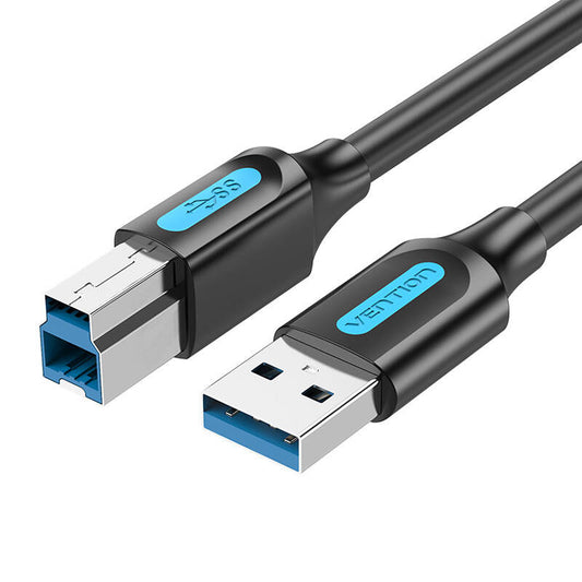 USB 3.0 A auf B Druckkabel Vention COOBF 2A 1m Schwarzes PVC