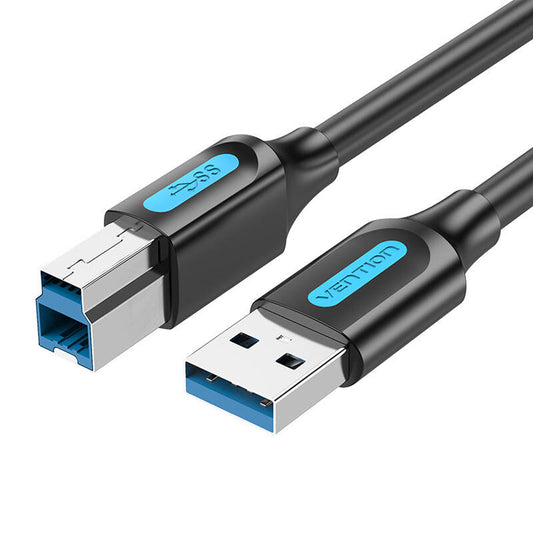 USB 3.0 A auf B Druckkabel Vention COOBI 2A 3m Schwarzes PVC