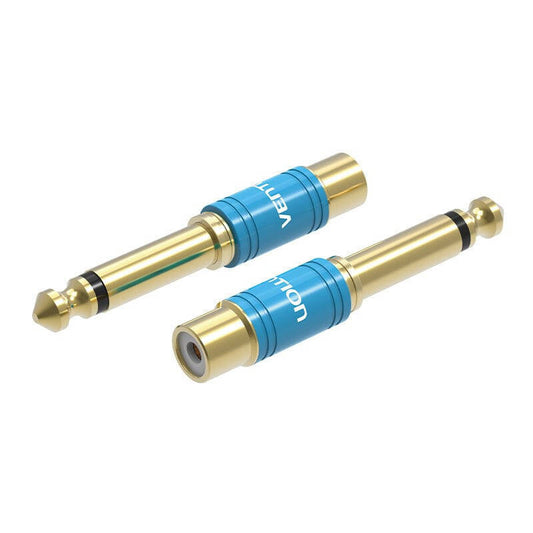 Adapter Audio 6,35mm Stecker auf Cinch Buchse Vention VDD-C03 blau