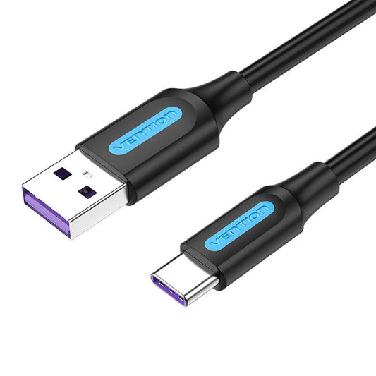 USB 2.0 A auf USB-C Kabel Vention CORBF 5A 1m Schwarzes PVC