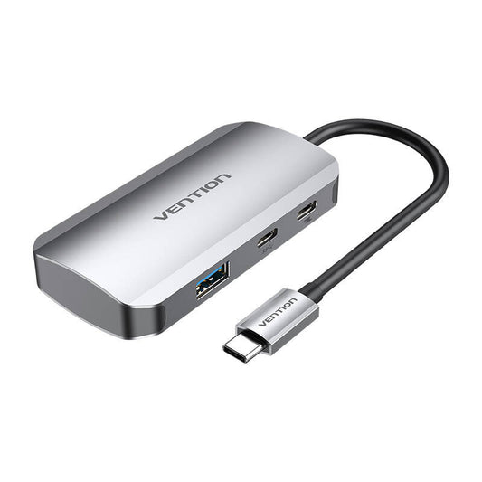 USB-C auf USB-C Dockingstation, 3x USB3.0, PD 0,15m Vention TNDHB, grau
