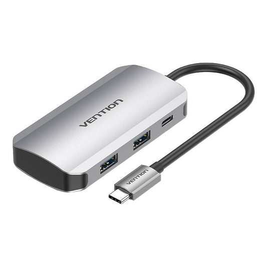 USB-C Dockingstation auf 4x USB3.0, PD 0,15m Vention TNBHB (grau)