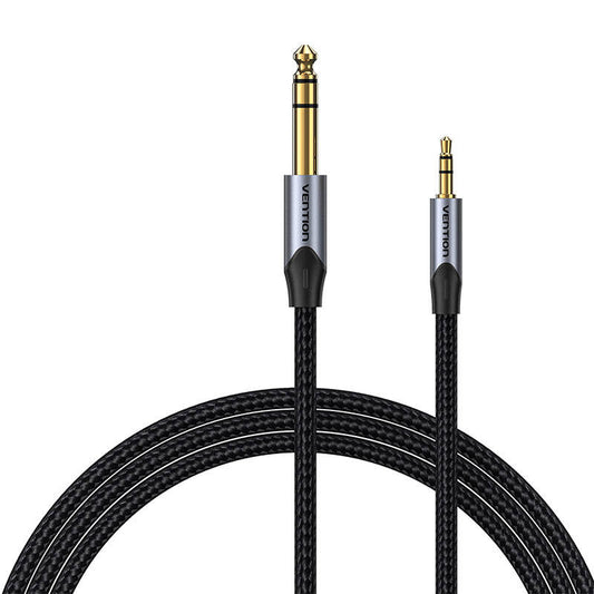 Kabel Audio 3,5 mm TRS auf 6,35 mm Vention BAUHH 2 m Grau