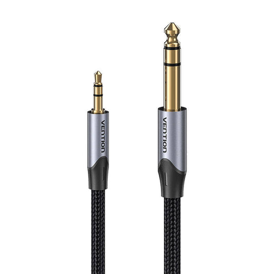 Kabel Audio 3,5 mm TRS auf 6,35 mm Vention BAUHH 2 m Grau