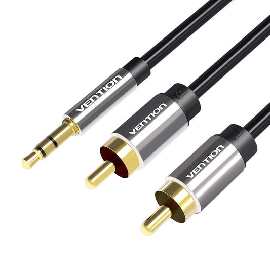 Kabel Audio 3,5 mm auf 2x Cinch Vention BCFBI 3 m Schwarz