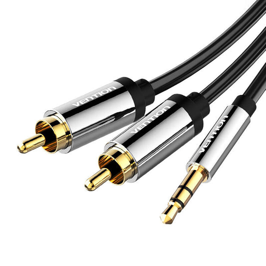Kabel Audio 3,5 mm auf 2x Cinch Vention BCFBI 3 m Schwarz