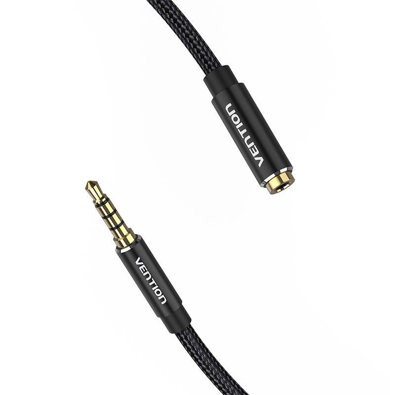 Kabel Audio TRRS 3,5 mm Stecker auf 3,5 mm Buchse Vention BHCBF 1 m Schwarz