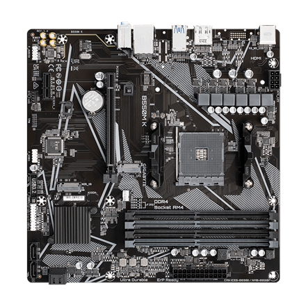 Gigabyte | B550M K 1.0 M/B | Processor family AMD | Processor socket AM4 | DDR4 DIMM | Memory slots 4 | Supported hard d