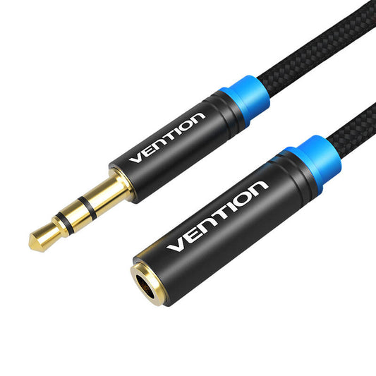 Vention VAB-B06-B150-M Geflochtenes Audiokabel 3,5 mm Stecker-Buchse 1,5 m Schwarz