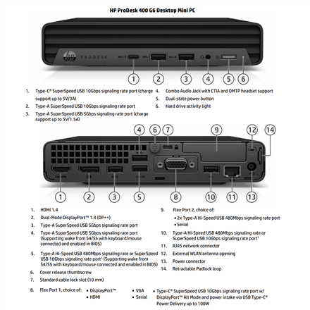 HP Renewed Grade B | ProDesk 400 G6 Desktop Mini | Intel Core i5 | i5-10500T | 16 GB | SSD | 256 GB | Intel UHD Graphics