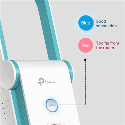 TP-LINK | Extender | RE365 | 802.11ac | 2.4GHz/5GHz | 300+867 Mbit/s | 10/100 Mbit/s | Ethernet LAN (RJ-45) ports 1 | MU