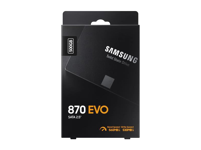 SSD SAMSUNG 870 EVO 500GB SATA SATA 3.0 MLC Write speed 530 MBytes/sec Read speed 560 MBytes/sec 2,5" TBW 300 TB MTBF 1500000 hours MZ-77E500B/EU