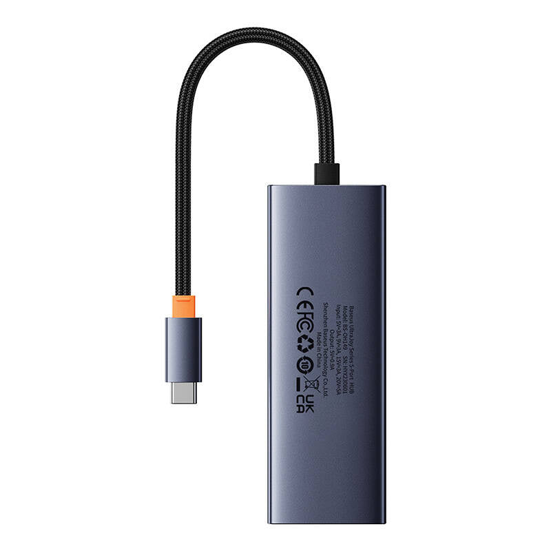 Hub 5in1 Baseus UltraJoy 5-Port (4xUSB 3.0,  PD) grey - Product Image 6