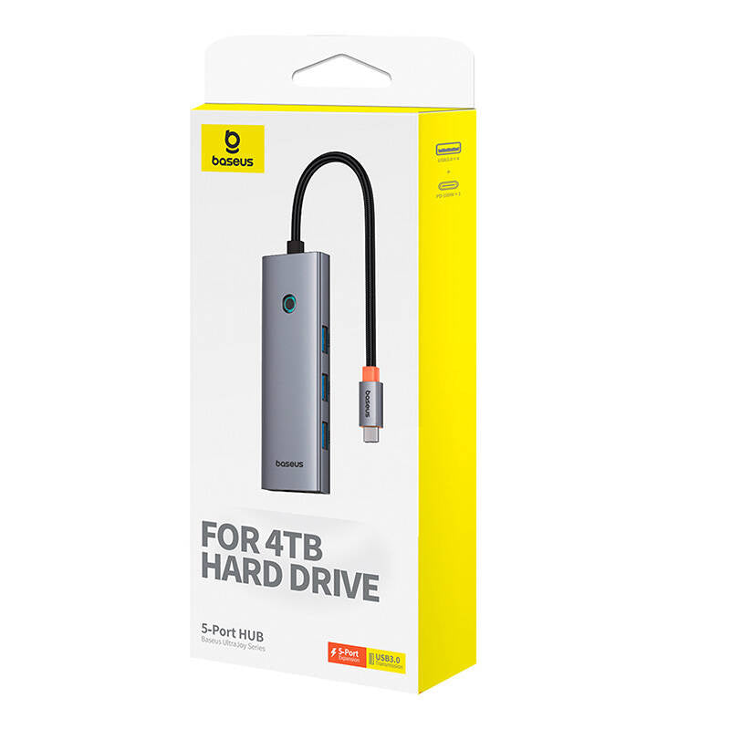 Hub 5in1 Baseus UltraJoy 5-Port (4xUSB 3.0,  PD) grey - Product Image 7
