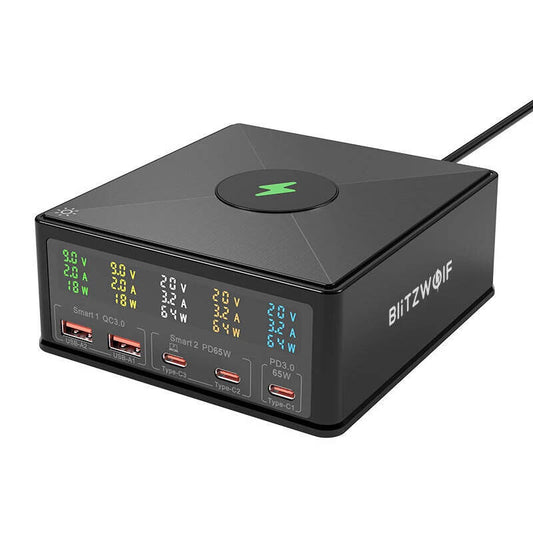 Ladegerät Blitzwolf 868H, 2xUSB-A, 3xUSB Typ-C, 160W (schwarz)