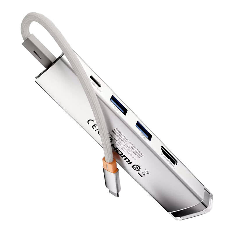 5-Port HUB AIR Baseus UltraJoy Series Type-C - HDMI, USB3.0x2, PD, RJ45 (silver)) - Product Image 2