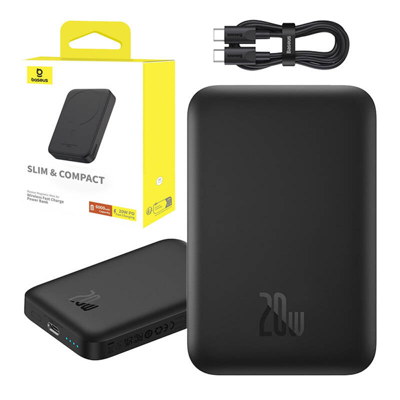 Mini Wireless PowerBank 20W Baseus (black) - Product Image 12