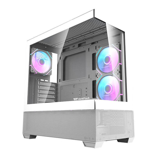 Darkflash DS900 AIR Computergehäuse (weiß) + 6 ARGB-Lüfter