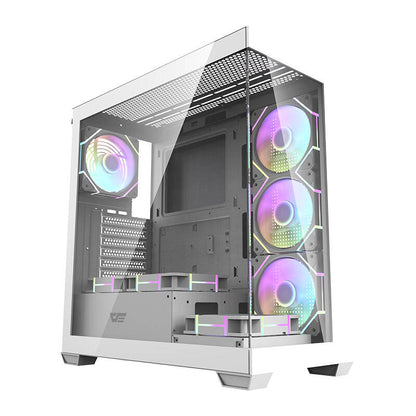 Computergehäuse Darkflash DS900 (weiß) + 7 ARGB-Lüfter