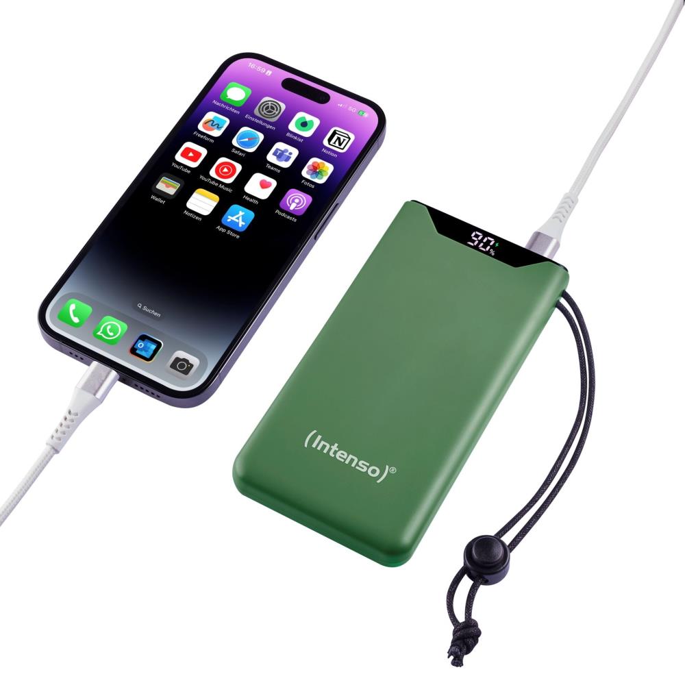 POWER BANK USB 10000MAH QC3.0/GREEN 7332037 INTENSO