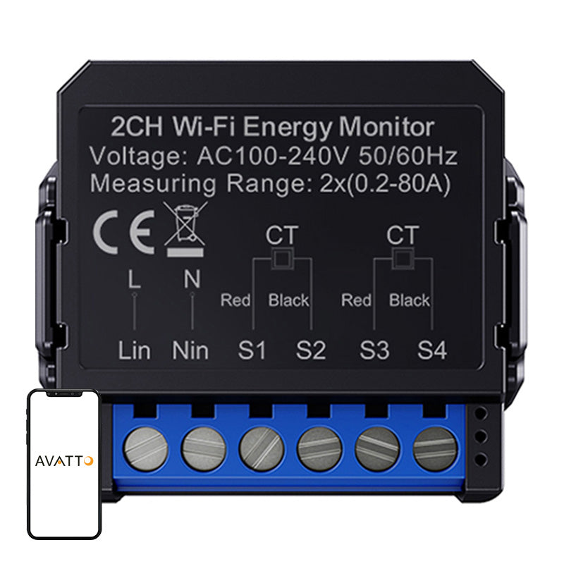 Avatto WiFi WPM16-2 smart bi-directional energy meter - Image 1