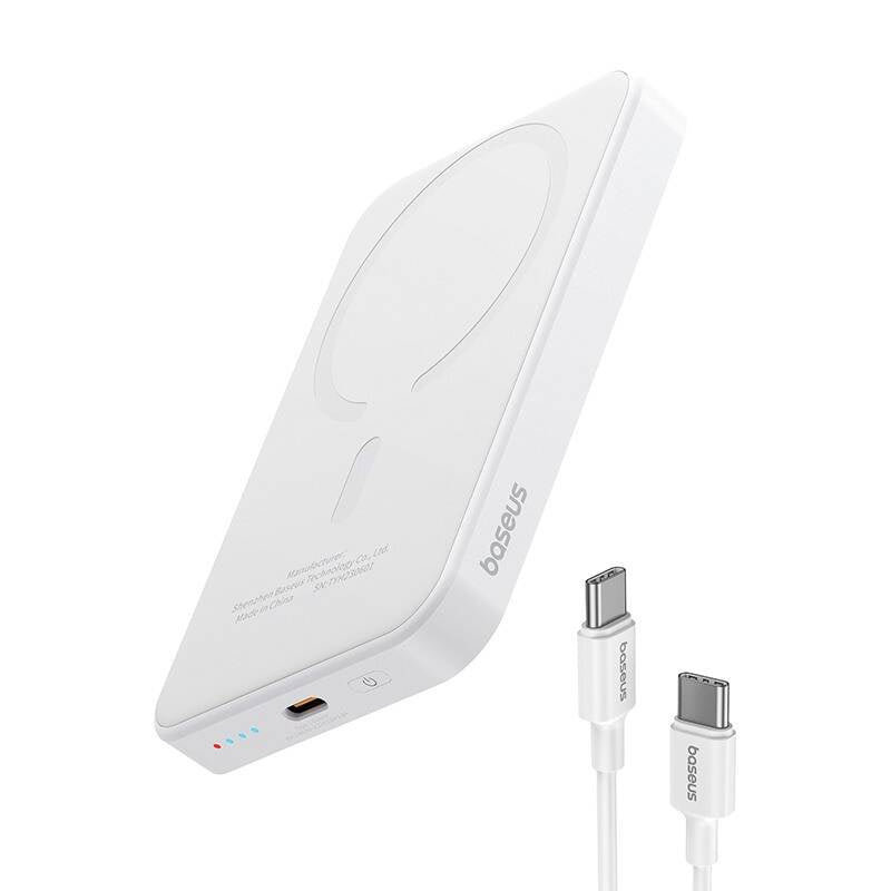 Magnetic Mini Powerbank Baseus 5000mAh, USB-C 20W (white) - Product Image 7