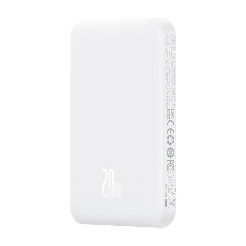 Magnetic Mini Powerbank Baseus 5000mAh, USB-C 20W (white) - Product Image 3