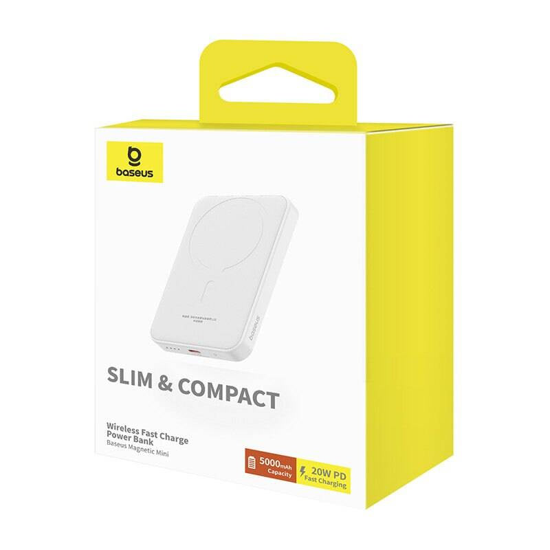Magnetic Mini Powerbank Baseus 5000mAh, USB-C 20W (white) - Product Image 8