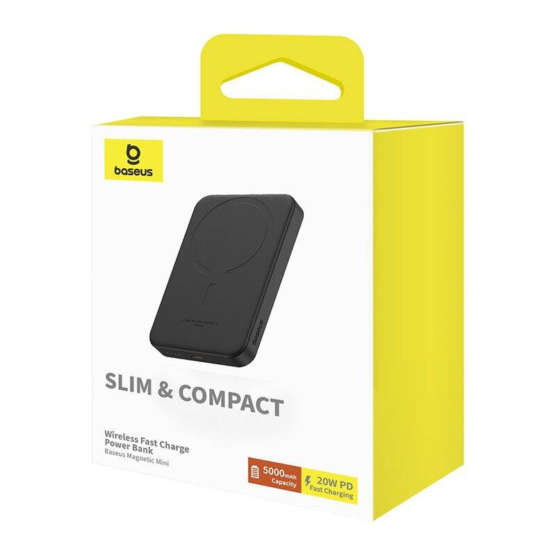 Magnetic Mini Powerbank Baseus 5000mAh, USB-C 20W (black) - Product Image 18