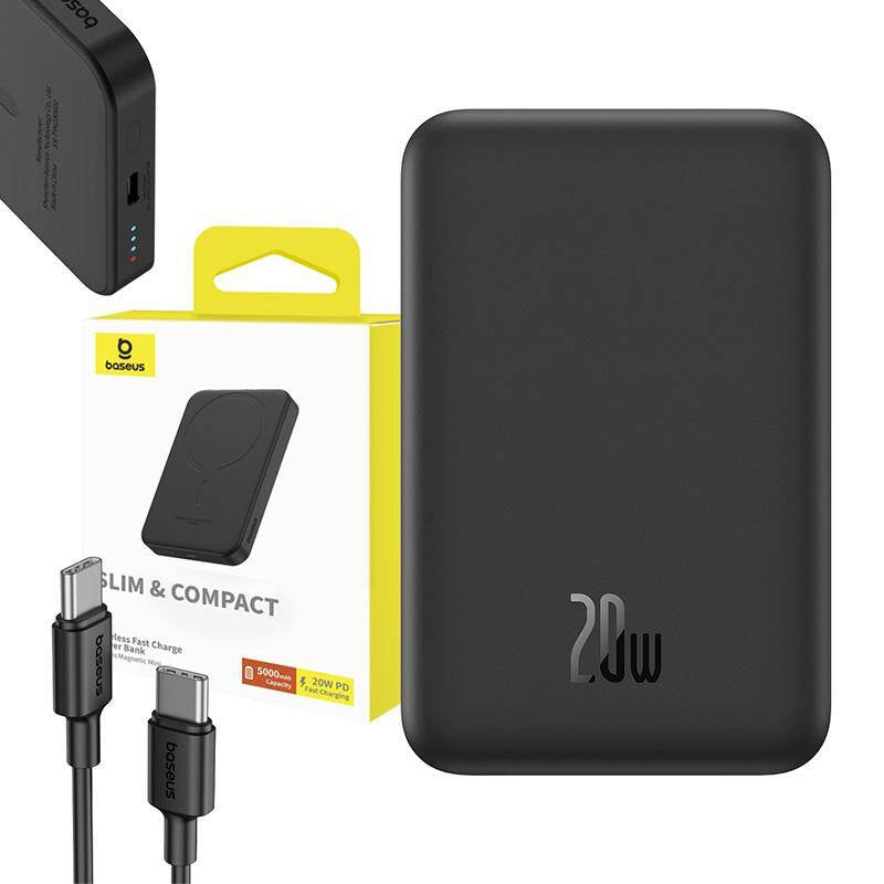 Magnetic Mini Powerbank Baseus 5000mAh, USB-C 20W (black) - Product Image 20